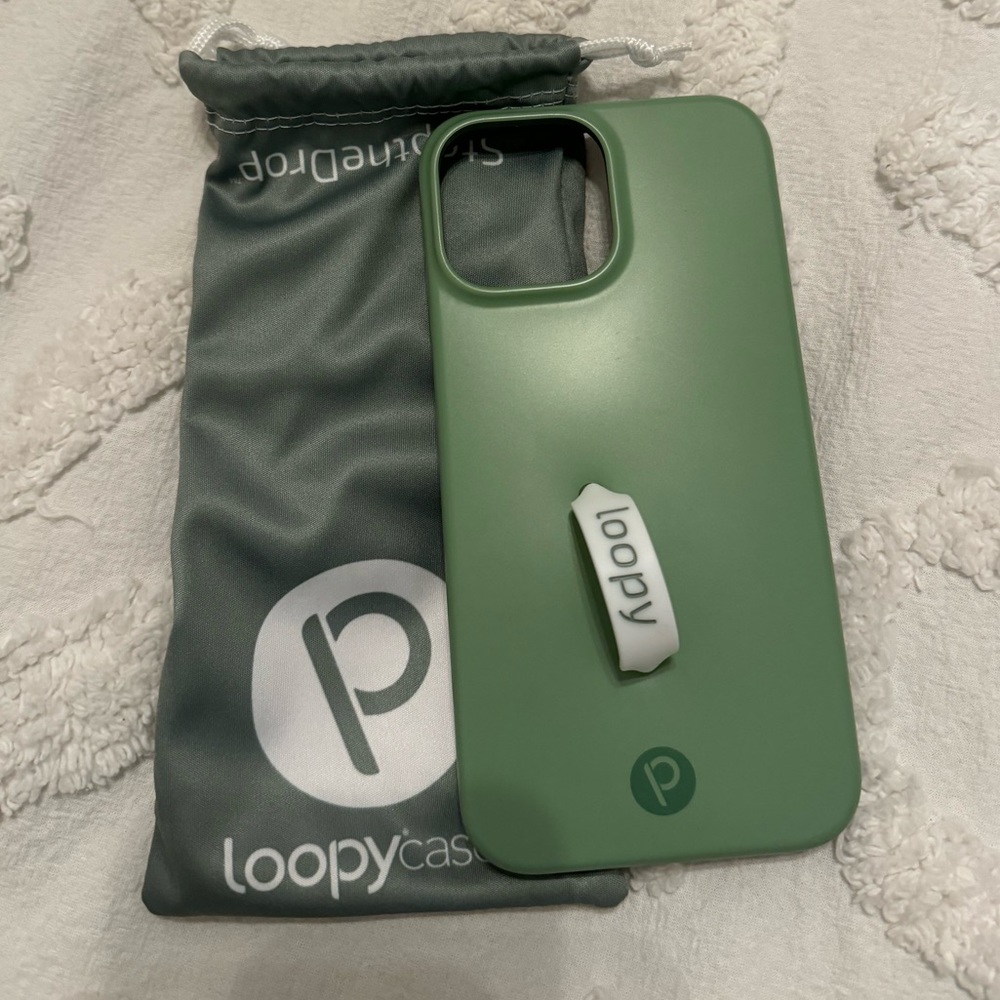 Sage Loopy case for iPhone 13 Pro Max.